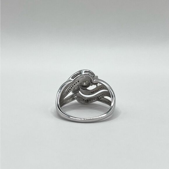 0.40 CT Natural Diamond Sterling Silver Ring - Picture 9 of 10